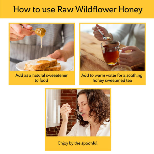 (20 Raw Wildflower Honey - Pure, Unadulterated, Clean, Grade A Strained Honey from the Pacific Northwest ounces)
