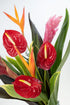 Generic Fresh Orchids and Tropical Flower Bouquet, Red Anthuriums, Red Ginger, Heliconia, Mixed Foliage, Hawaiian