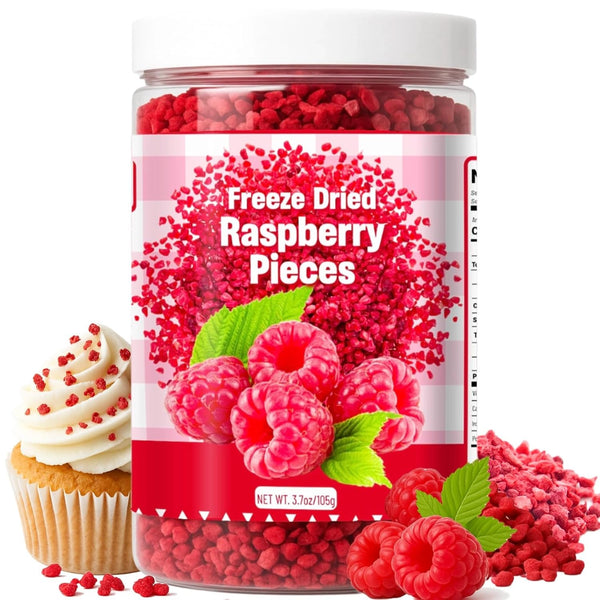 Premium Freeze Dried Raspberries Pieces - 3.7Oz/105g Pure Dried Raspberries, Made From