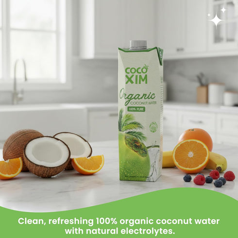 33.8 oz (Pack 12)| 100% COCOXIM Ready to Drink Coconut Water Organic - of Zero Added Sugar| Natural & Fresh