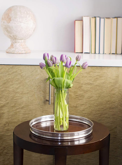 10 KaBloom - Bouquet of Fresh Purple Tulips with Vase - Fresh Flowers for Birthday, Valentine's & Mother's Day