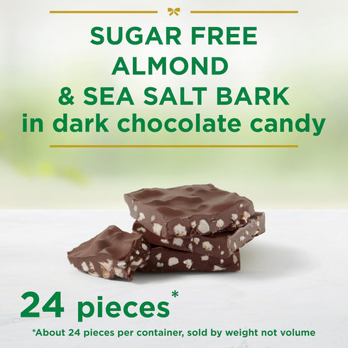 7.5 oz 24 RUSSELL STOVER Sugar Free Dark Chocolate Almond & Sea Salt Bark, bag ( pieces)