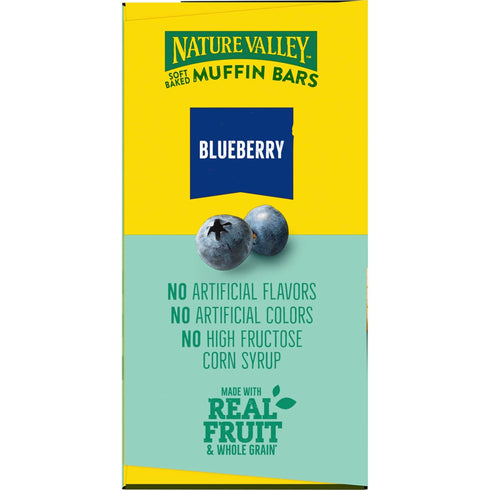 10 12.4 oz Nature Valley Soft Baked Muffin Bars, Blueberry, Snack Bars, Bars