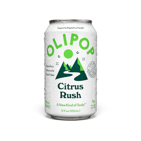 OLIPOP Prebiotic Soda, Ridge Rush, Blend of Prebiotics, Botanicals, Plant Fiber, 12