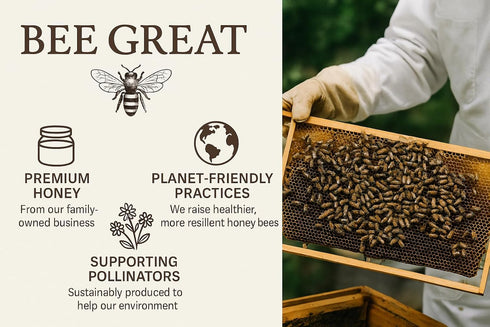 Bee Great (8 oz) Wasabi Hot Honey Bold Sweet Heat with Wasabi Kick Great with Sushi, Seafood & Salads