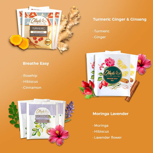 Set 9 Pack 45 1 Olinda Health & Vitality Tea Gift Box Tea Samplers Tea Bags Low Caffeine Detox Energy Tea Natural