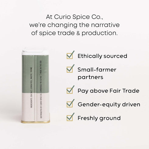 2.2oz Curio Spice Co - Aegean Salt Signature Blend Collection - Citrus & Herb Finishing Salt - Great for Cocktails