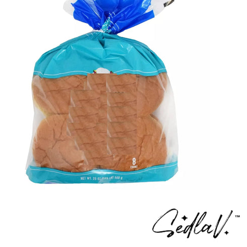 SEDLAV 8 Count, Sweet Aloha Style Hamburger Buns, Soft Bakery Bread Rolls, Lightly Sweetened Sandwich Buns for Burgers