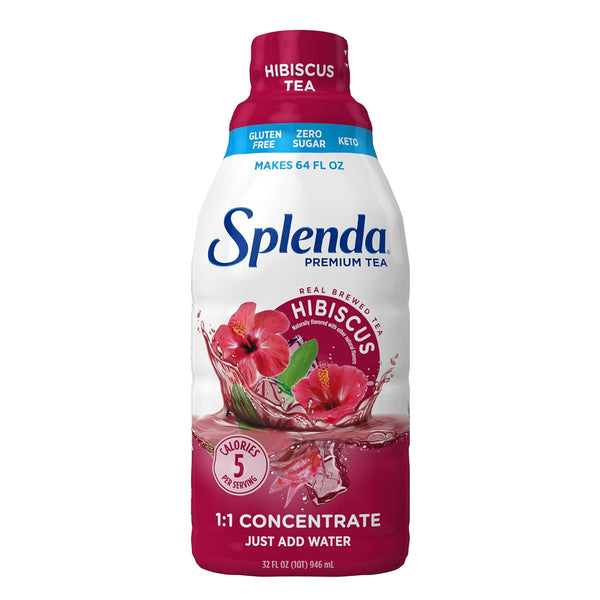SPLENDA Premium Hibiscus Tea 1:1 Concentrate, Zero Sugar, Gluten Free, Real Brewed