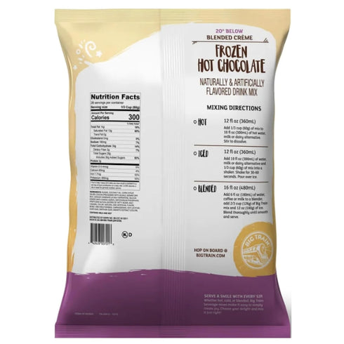 20 Frozen 3.5 (Pack 1) Big Train Below Hot Chocolate Beverage Mix, Pound