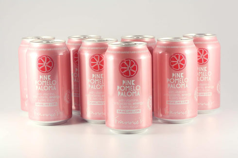 AmishTastes 12 Oz. 24) Frannies Pink Pomelo Paloma Sparkling Soda, Protected With High-Density Foam, Can (Case
