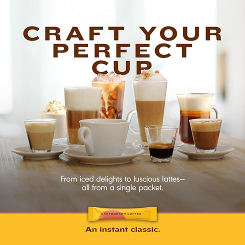 Packets 10PK Packets Cartograph Organic Instant Coffee Single Serve - Medium Roast Instant Espresso - Freeze Dried
