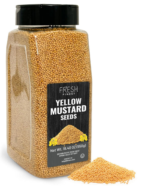 Fresh Finest Whole Bold Yellow Mustard Seed, Kosher & Non-GMO, 550G (19.40oz)