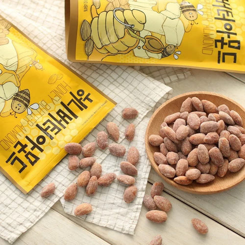 (1x190gram) HBAF [Official Gilim Korean Honey Butter Seasoned Almonds Nut Snack | Gluten Free | Kids After-School