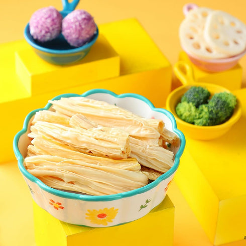 WJDDMGO 180g/6.34oz Yuba Tofu Skin, Dried Bean Curd Sticks, Asian Handmade Dried Beancurd Stick, Shelf-Stable Pantry