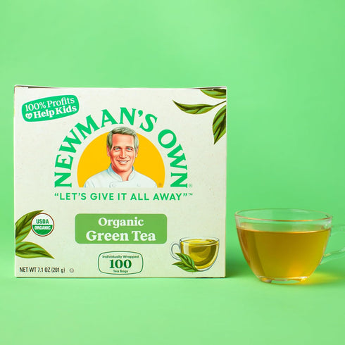 100 100 Count (Pack 5) Newman's Own Organics Green Tea, Individually Wrapped Tea Bags