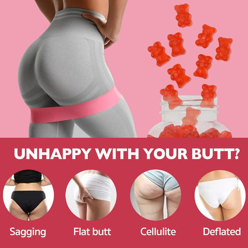 60 Counts Gummies Gummy BBL for Bigger Butt Growth and Hips, Herbal Extracts for Women Booty Natural Curvy Body