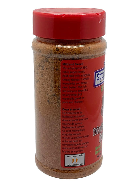 13 oz SuckleBusters Meat Candy BBQ Seasoning for Pork, and Chicken Super Sweet, Deep Red Color, Slightly Smoky BBQ
