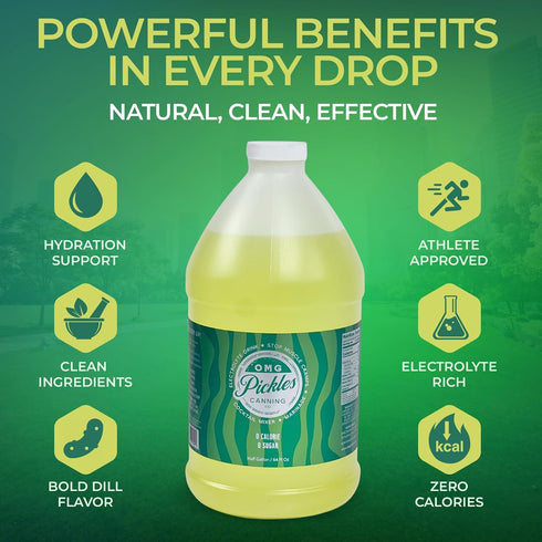 64 Oz OMG Pickles Dill Pickle Juice for Leg Cramps Natural Pickle Juice Sports Drink for Cramp Relief & Hydration