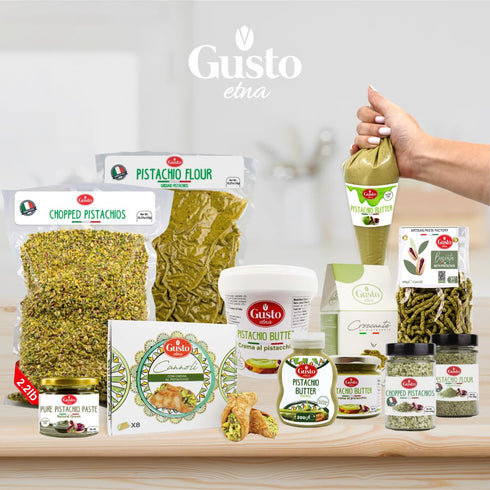 2.2 Lb (1 GUSTO ETNA Pistachio Flour, Sicilian Fine Chopped Pistachio Flour, Ground, Powder, Gluten Free Flour, Non