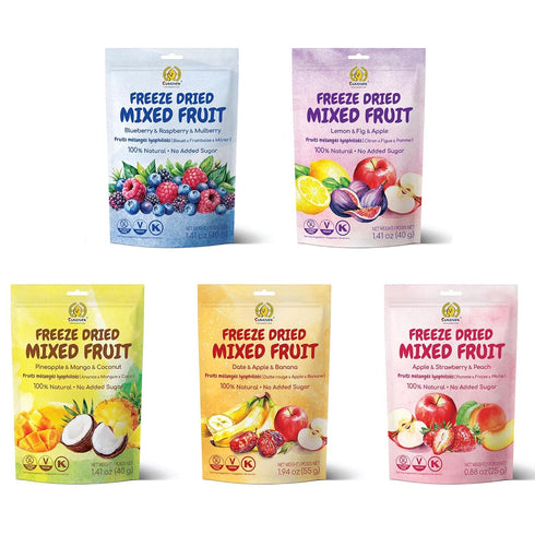 SUNGIVEN 10+ Pack 5 7.06 oz, 100% Freeze-Dried Fruit Party with Fruits, Mixed Fruits Variety of Bag, Health Snack