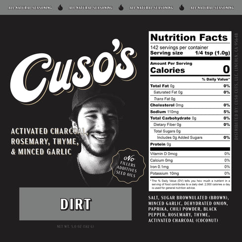 5 oz Cusos Dirt BBQ Seasoning - Dirt Rub - Bold Steak & Brisket Seasoning for Smoking - Dry Rub for Meat - Steak