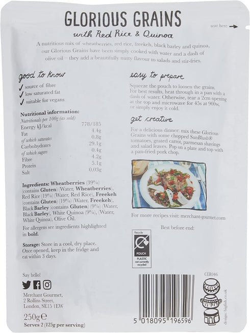 Merchant Gourmet 250g - Grains, Red Rice & Quinoa Mix