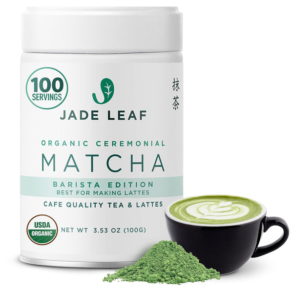 Jade Leaf Matcha Organic Ceremonial Grade Matcha Green Tea Powder - Barista