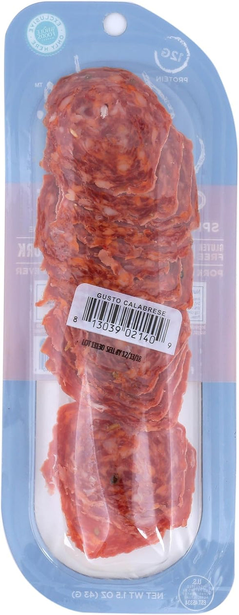 Gusto Pack, 1.5 OZ Sliced Calabrese Salami Snack