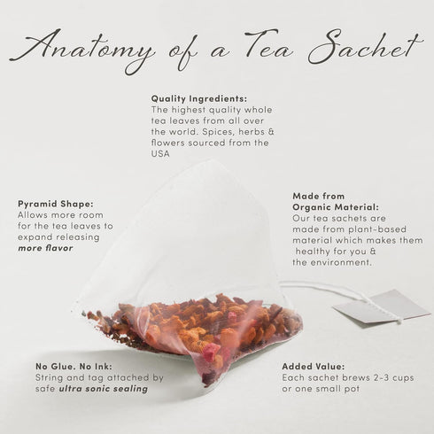 Earl Grey Tea by La Tea Dah - Zesty Gourmet Tea with Whole Ceylon Tea Leaves, Bergamot, & Orange Peel (12 Sachets)