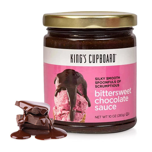 King's Cupboard Bittersweet Chocolate Sauce 10 oz - The Perfect Hot Fudge Sauce for Topping Desserts