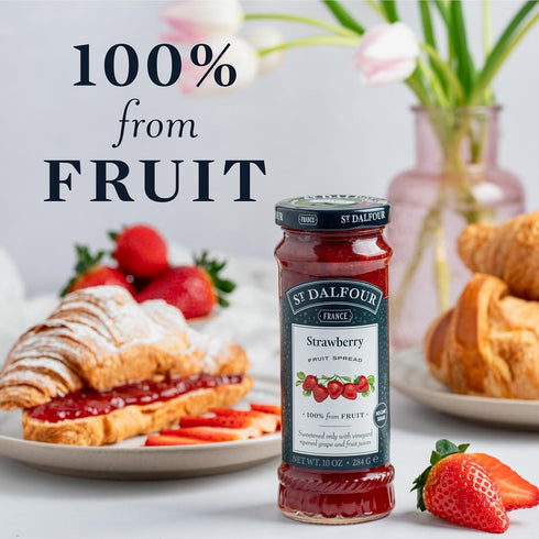 10oz 100% Pack 6 St. Dalfour Strawberry Fruit Spread - - from Fruit, No Artificial Ingredients, Non-GMO, No Cane