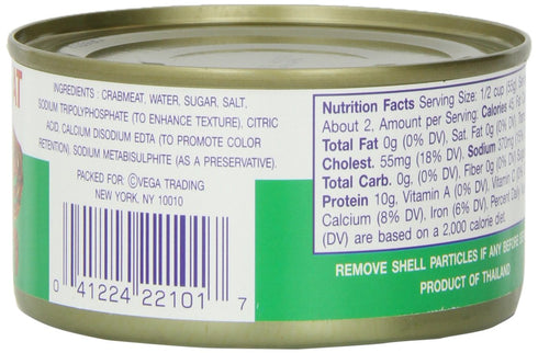 6 Pack 6 Roland Foods Consul Crab Meat in Water, Ounce Can