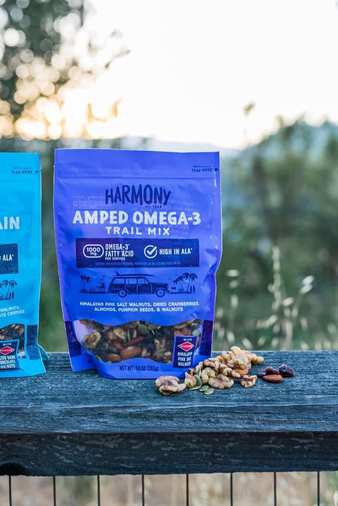 Omega-3 10 oz, 1 Diamond of California Harmony Amped Trail Mix with Mixed Nuts, Dried Fruit, Diamond of California
