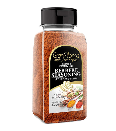 GranAroma Berbere Seasoning, 8.8 oz, Fresh & Aromatic Ethiopian Cuisine Seasoning Blend