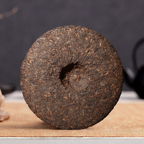 SANRAN 2015, 12.60oz Pu Erh Tea, Aged Puer Tea Cake, Ripe Puerh Black Tea, Year