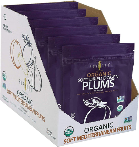Amphora All Natural Organic Soft Dried Plums gluten free vegan health snack