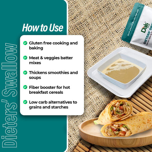Dals Foods 100% Packaged Healthy Nutritious Fufu, Dieters' Swallow | Natural Flour, Low-Carb, Plant-Based Fiber
