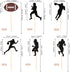 36 PCS Rugby Ball Cupcake Toppers - Football Players Sport Picks for Baby Shower Birthday Party Cake Decorations