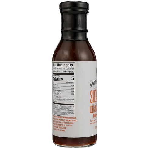 13 (Pack 6) G Hughes Sugar Free Orange Ginger Teriyaki Sauce, No High Fructose Corn Syrup, No Preservatives, Gluten