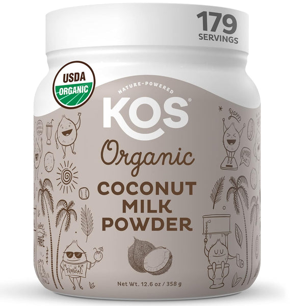 KOS Organic Coconut Milk Powder, USDA Certified Organic - 0g Sugar, MCT