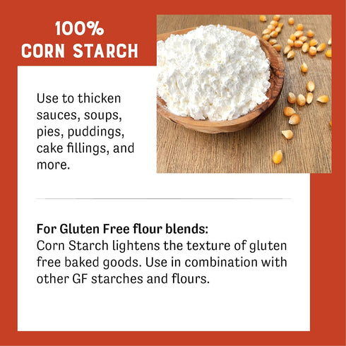 Judee’s Corn Starch 8 oz - 100% Non-GMO, Gluten-Free, Nut-Free, Great Thickener for Sauces, Soups, Gravies, Lightens