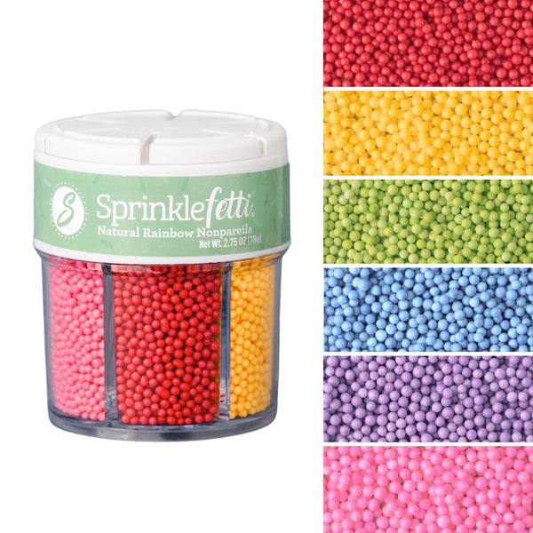 Sweets Indeed Dye Free Rainbow Nonpareils 6 Cell Set Decorative Sprinkles for