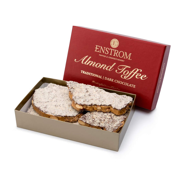 Enstrom Dark Chocolate Almond Toffee 1lb box | Handcrafted | Gluten Free