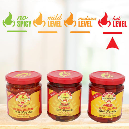 Set, 3 Pack, Set (3 Pack 6.5oz) TUTTOCALABRIA Gift Variety Crushed, Sliced, Calabrian Chili Pepper Gift X Non GMO