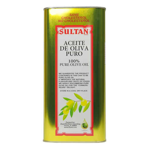 100% (128 OZ 1 Sultan Mediterranean Pure Olive Oil / Gallon), First Cold Pressed, Rich Fruity Flavor, Imported from