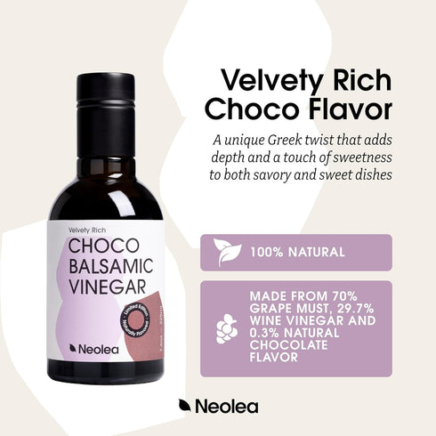 3 8.45 oz (250 ml) Neolea Chocolate Balsamic Vinegar from Greece - Aged Years in French Oak Barrels - Made from Grape