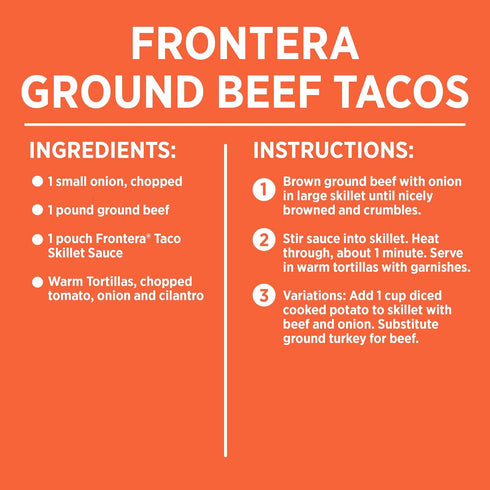 frontera 8 oz. (Pack 6) Ground Beef Taco Skillet Sauce, Mild