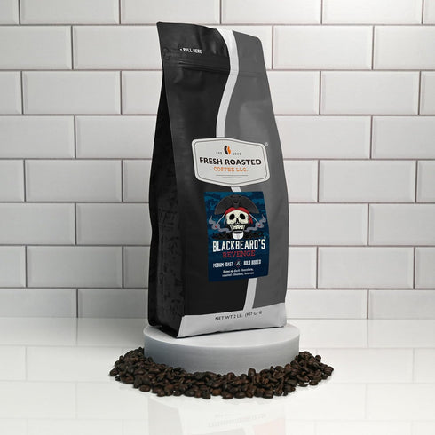 2 lb (32 oz), Fresh Roasted Coffee, Blackbeard's Revenge, Medium Roast, Kosher, Whole Bean