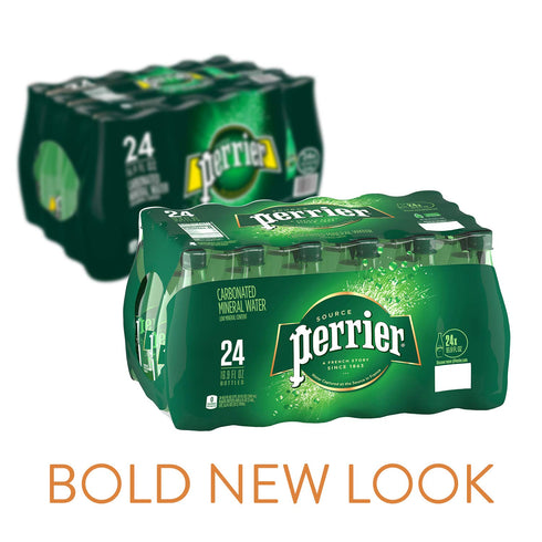Perrier 16.9 Oz (24 Pack) Carbonated Mineral Water, Fl Plastic Bottles